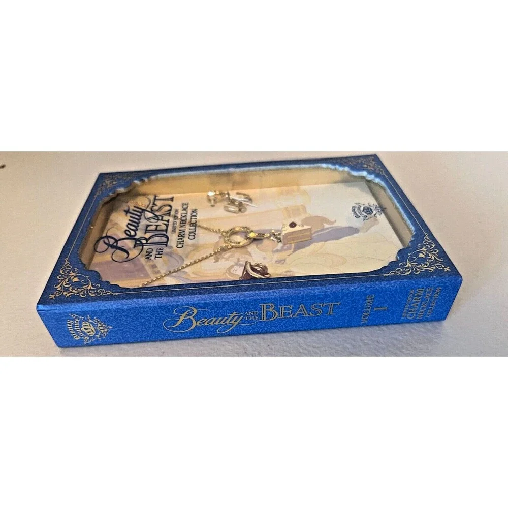Disney Couture Beauty and Beast Charm Collection Necklace New in Box Limited Ed